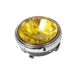 For Honda CB Series 7 Inch 35W Universal Motorcycle Headlight Yellow Crystal Glass Clear Lens Beam Round LED HeadLamp