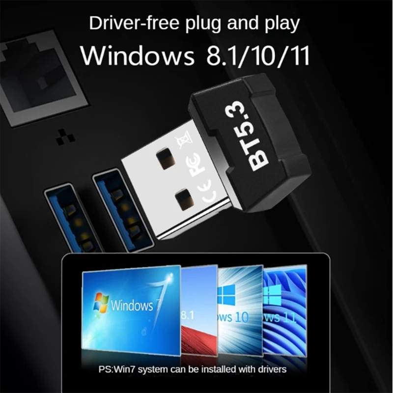RTL5.3 محول بلوتوث بدون سائق كمبيوتر USB سماعة لاسلكية تعمل بالبلوتوث استقبال الارسال سماعة صوت بلوتوث متينة