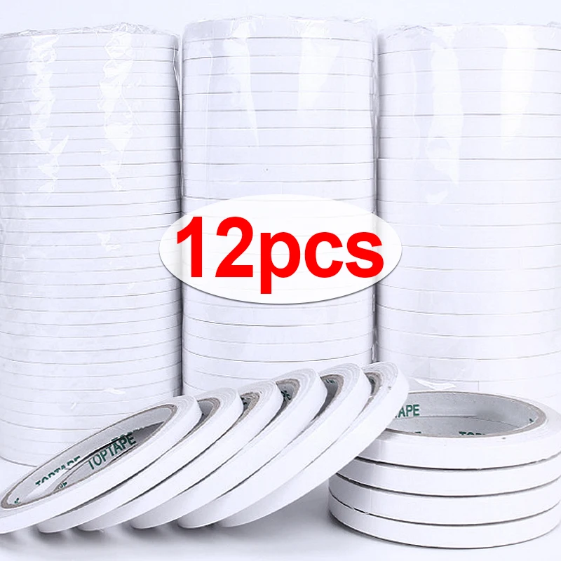 8M/Roll Ultra-thin Double Sided Tape Super Adhesive White Strong Tape Stickers Double Sided Tape Strips for Home Office Supplies