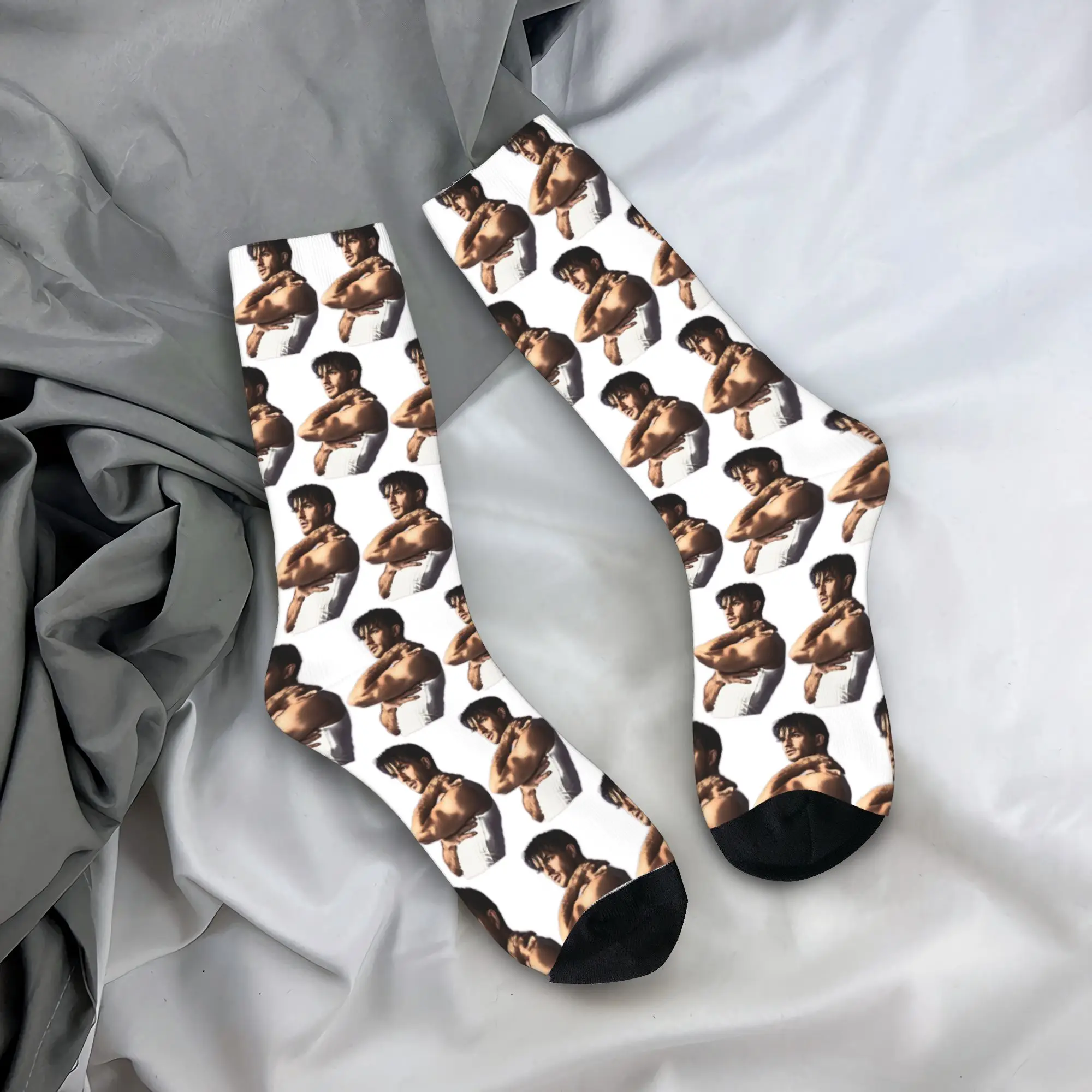 

Крутые носки Jonathan Bailey для мужчин и женщин, забавные носки из полиэстера Happy, высокое качество, весна, лето, осень, зима, средние носки-трубы, подарок