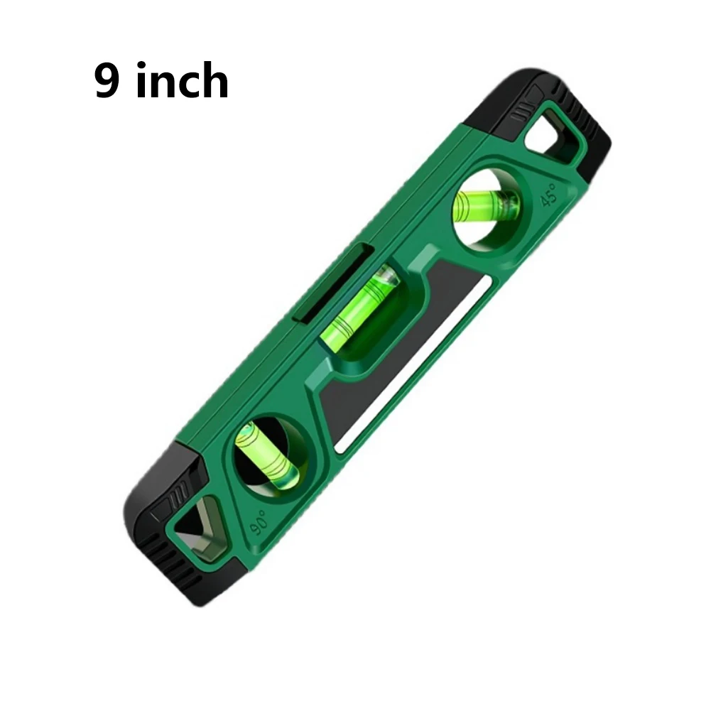 Triple Bubble 3-in-1 Level Gauge With Magnetic Base Clear Scale Ruler For Picture Hanging And Carpentry Lightweight Compact Tool