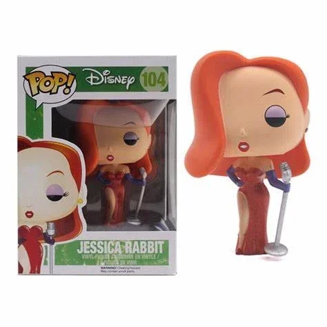 Funko pop Disney Movies Bonecas de vinil Jessica Rabbit # 104 bonecos de ação brinquedos coleção sala decoração de carro presentes