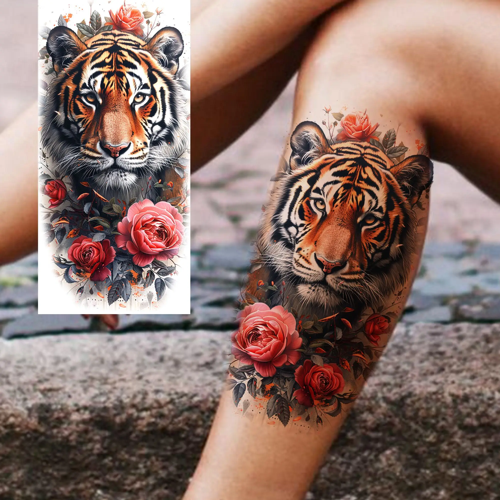 1 Sheet Gorgeous Watercolor Flowers Animals Temporary Tattoos For Women Body Art Tatoos Waterproof Realistic Fake Tattoo Sticker