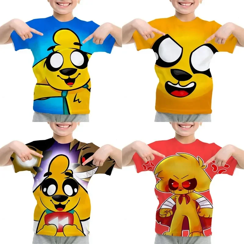 Summer 3D Mikecrack T Shirt Cartoon Kids T-shirt Short Sleeve Tshirt Children Clothes Boys Girl Anime Compadretes Tops Tees gift