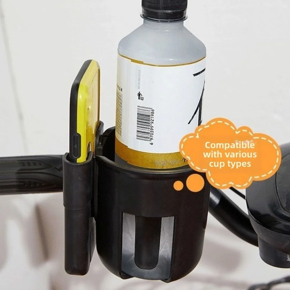 Quick Release Stroller Water Cup Holder with Phone Holder 2-in-1 Design Stroller Water Bottle Organizer Detachable