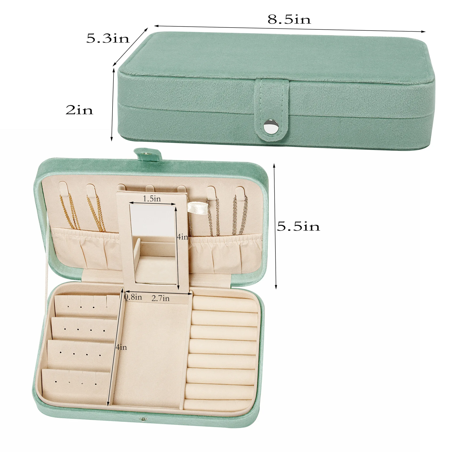 Mini Jewelry Storage Box Portable Home Travel Earrings Necklace Storage Case for Women Ring Organizer  Leather Display Case