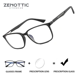 ZENOTTIC 2024 Fashion Square Prescription Glasses Anti Blue Light/Photochromic/ Myopia/Hyperopia/Progressive Eyeglasses Unisex