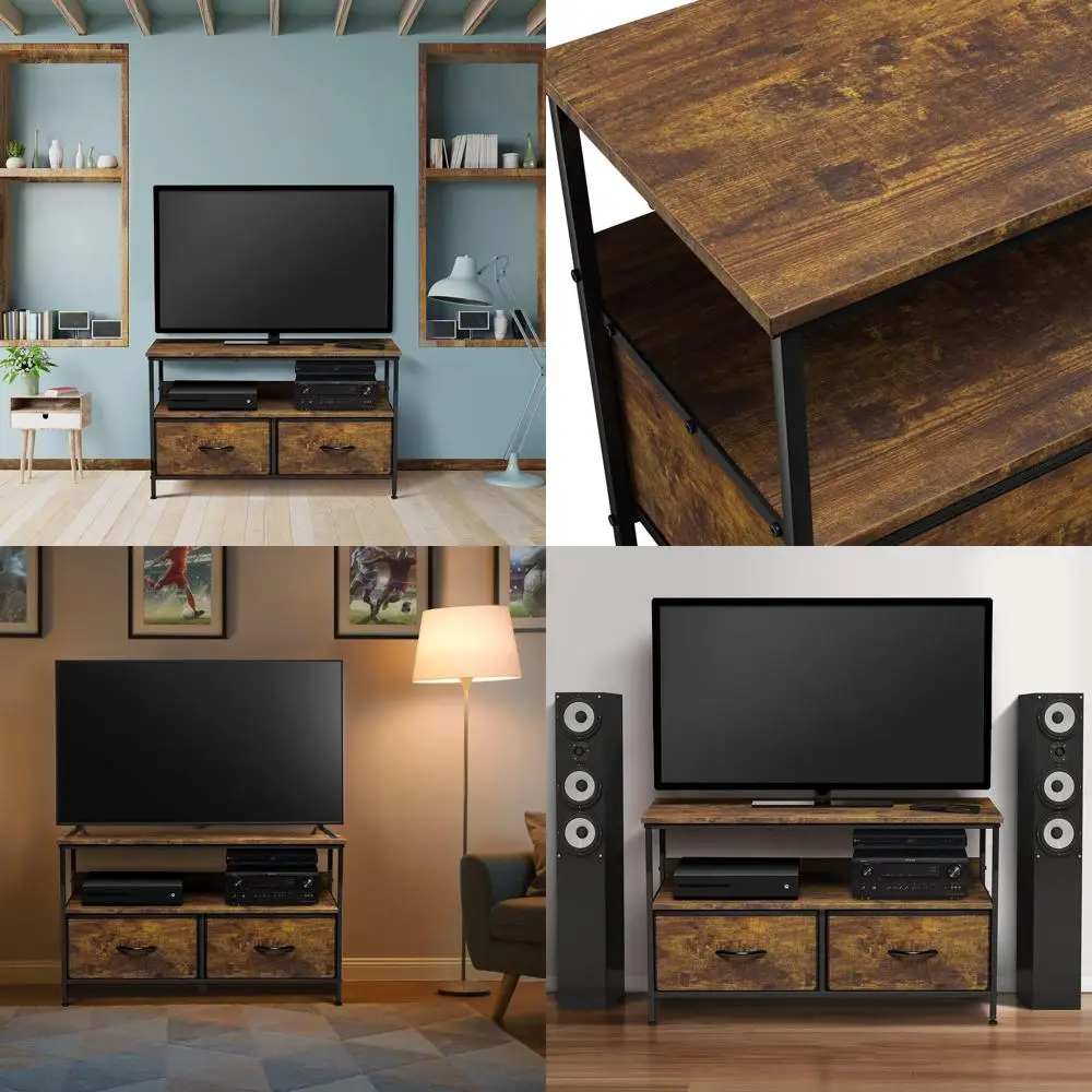 

Double Drawer TV Stand and Storage Chest for Bedroom, Living Room, and Dorm
