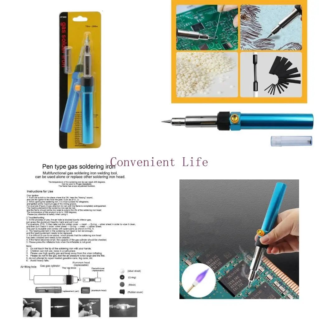 

L1EE Gas Soldering Iron Durable Stainless Steel Tip Rechargeable and with Changeable Tips 210~450°C