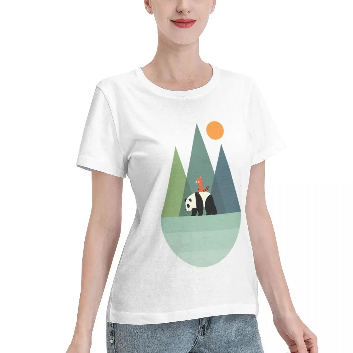 Must Have Panda Journey Women's T-shirt Work Wear Non Fading Tee
