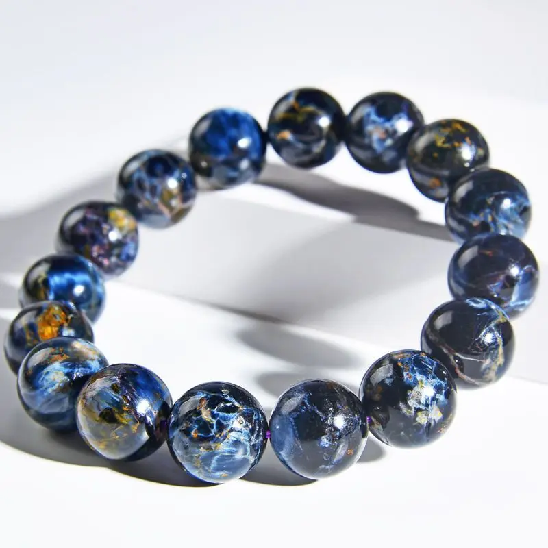 

Collectible Peterstone Bracelet Female Male Namibia Storm Blue Opal Crystal Symphony Map Bracelet