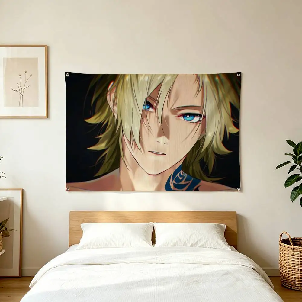 B-Blue Lock Michael K-Kaiser Art Hanging Flag, Wall Banner for Bedroom Home Outdoor