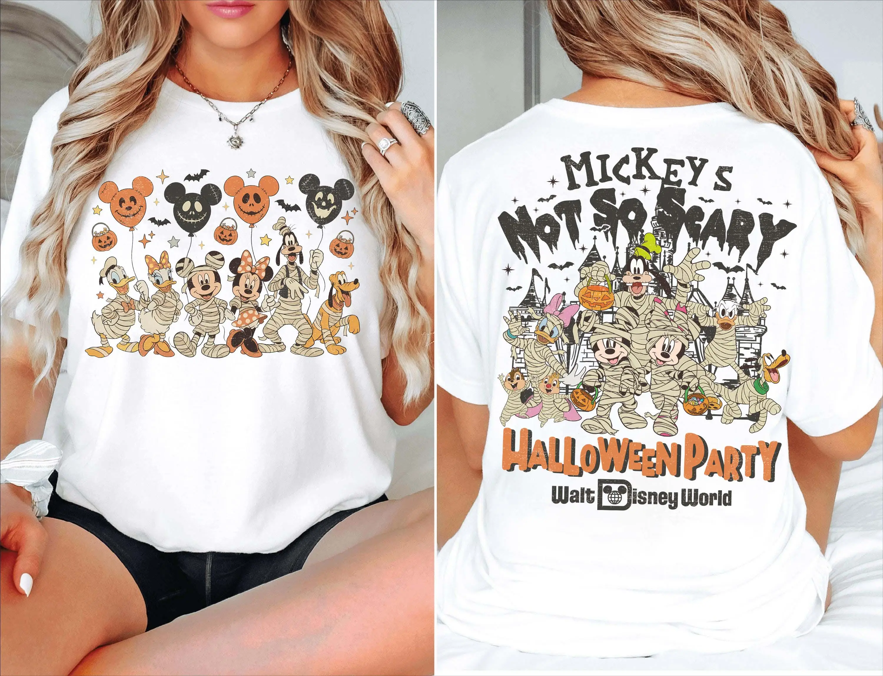 2026 new Round-neck short-sleeved cartoon character pattern Halloween pumpkin print men's and women's universal festival T-shirt