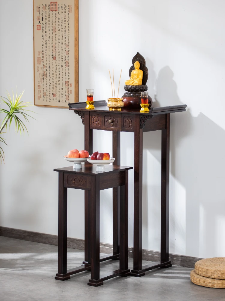 Altar Incense Burner Table Household New Chinese Style Prayer Altar Table Table Solid Wood Rural Living Room Incense Table