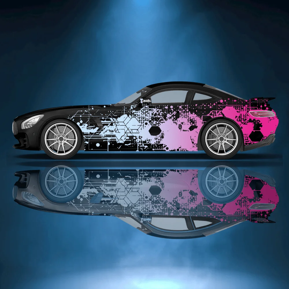 

Color Gradient Ink Splatter Car Vinyl Wraps Decal Self-adhesive PVC Sticker Suitable for Trucks SUV Decor Auto Accessories Gift