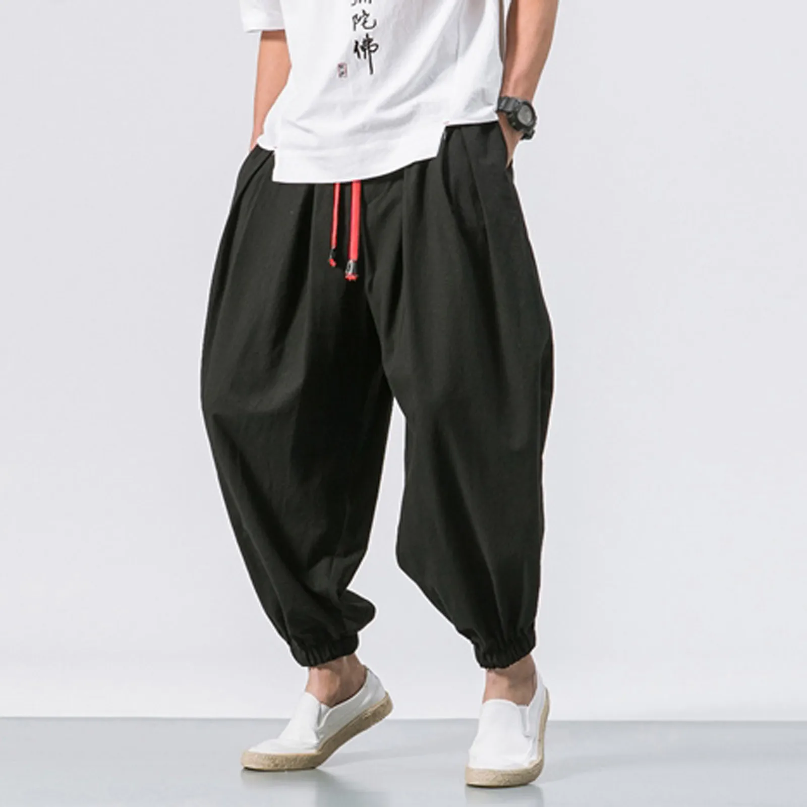 

Casual Leg Wide Solid Pants Pants Loose Elasticated Fashion Men's Color Men's pants 8 Year Men Pants Slim Fit