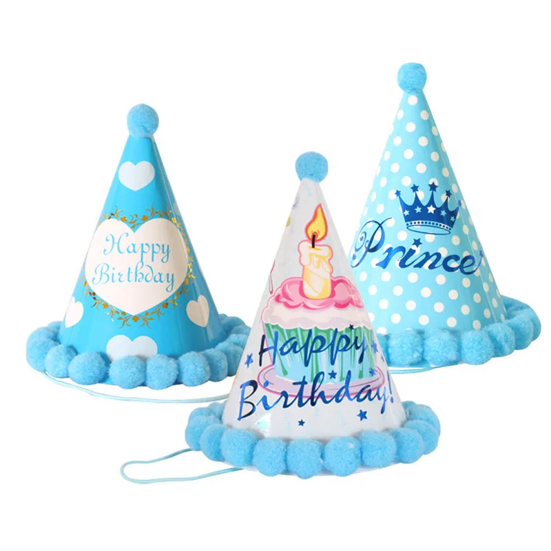 Sombrero de fiesta de cumpleaños para niños, gorros coloridos con pompones para amigos, actividades de fiesta familiar, decoraciones, regalos para niños, XPY, 5 piezas
