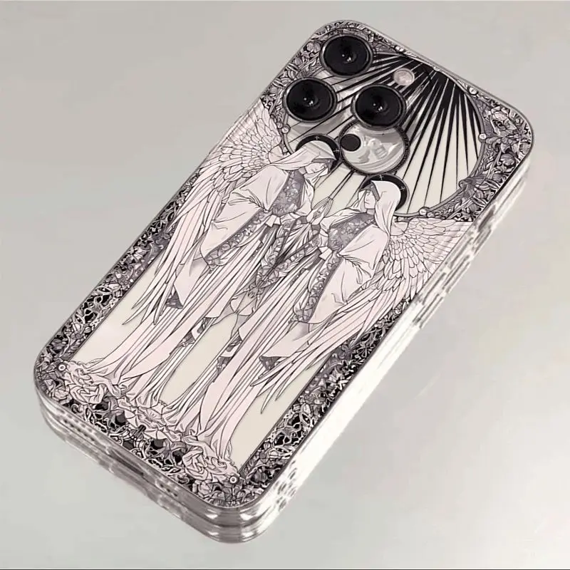 العصور الوسطى ريترو كيوبيد الملاك قضية الهاتف آيفون 16 15 14 13 12 11 Mini Pro Max X XR XSMax 7 8 Plus SE2020 حافظة لهاتف Funda #3