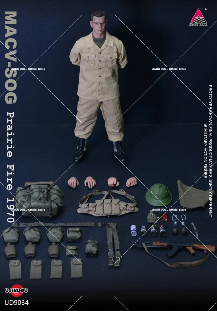 Na Stanie UJINDOU UD9034 1/6 MACV-SOG Prairie Fire 1970 Żołnierz Figurka 12'' Męski Model Figurki Akcji Pełny Zestaw Kolekcjonerska Zabawka