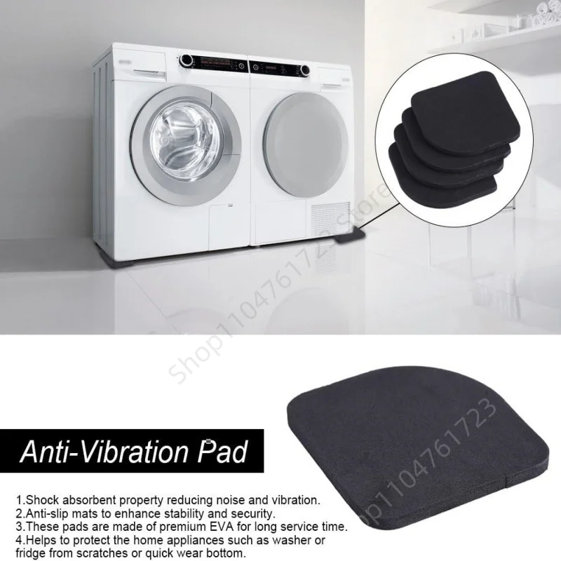 4Pcs Anti Vibration Pad Washing Machine Shock Pad EVA Multifunctional Furniture Non-slip Noise-reducing Mats Floor Protector