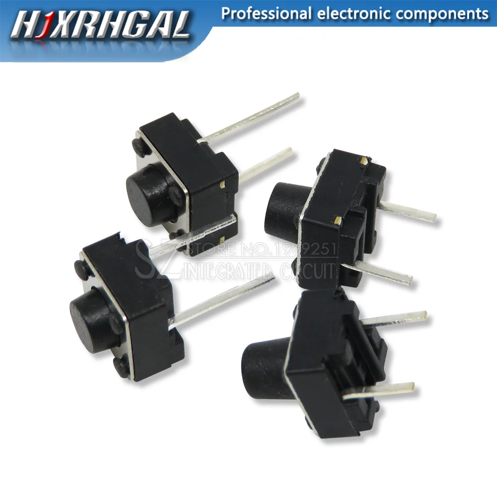 100PCS Tactile Push Button Switch 6X6X 4.3/5/6/7MM 2PIN Micro Switch 6*6* 4.3mm 5mm 6mm 7mm Power switch button