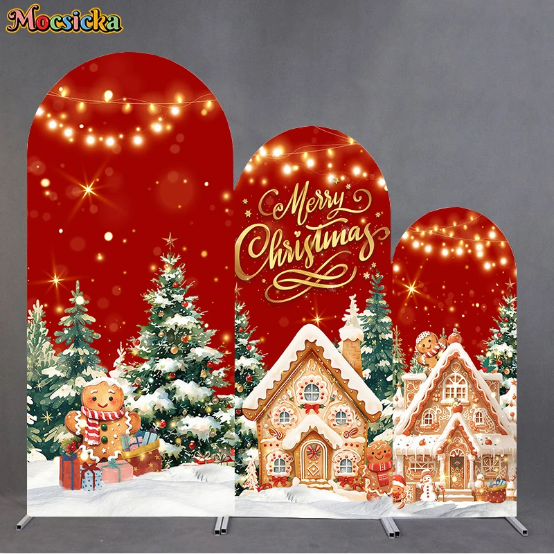 Mocsicka Merry Christmas Arch Backdrop Cover Baby Shower Girl Boy Photo Backgrounds Photography Shooting Props Studio Photozone