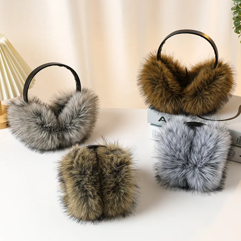 1Pc Imitation Fox Fur Earmuffs For Women Cute Fashion Ear Warmers Soft Plush Cold Proof Ear Covers For Autumn Winter