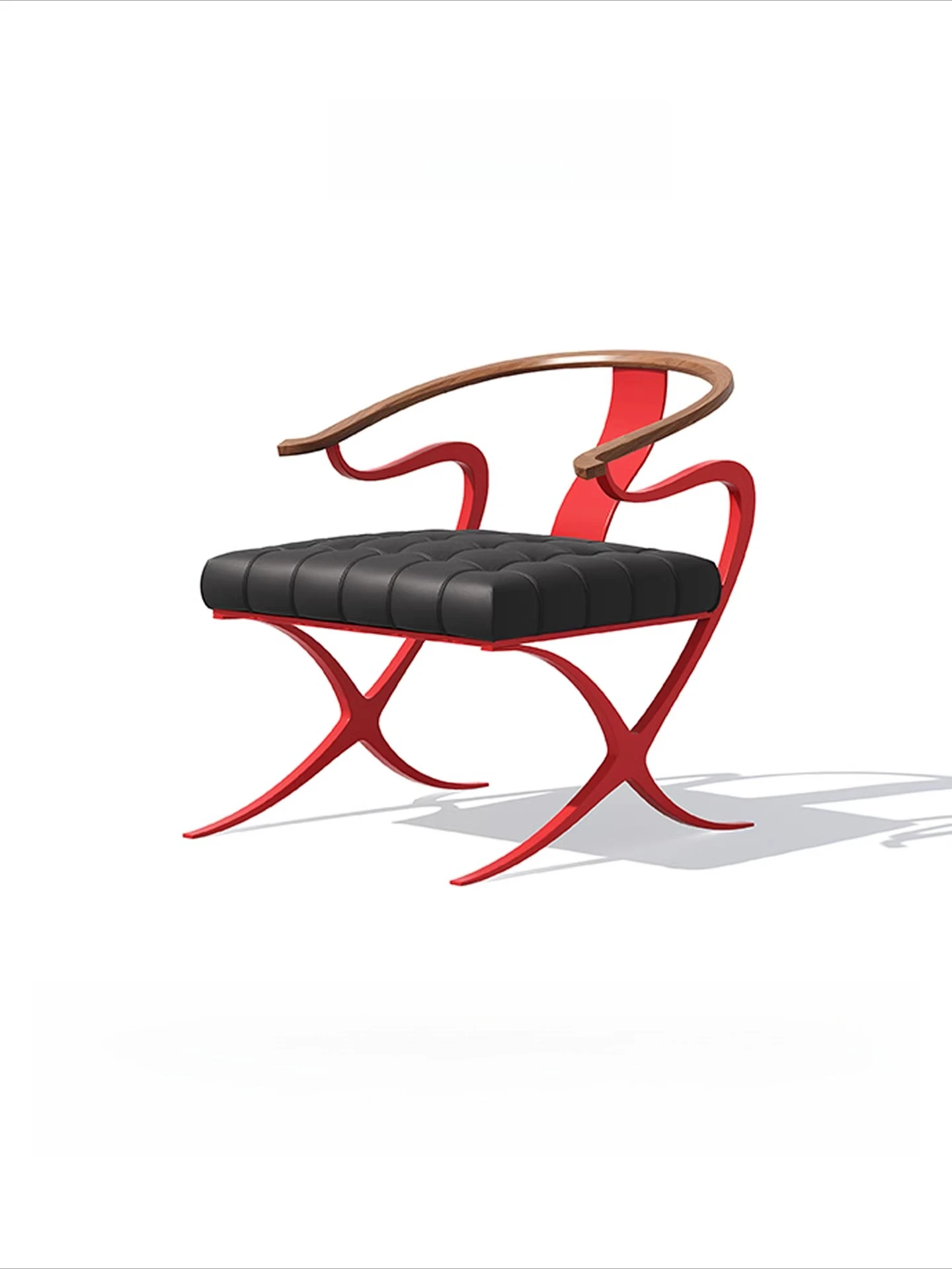 

Chinese light luxury master chair living room leisure designer red silk chair, high-end master chair single