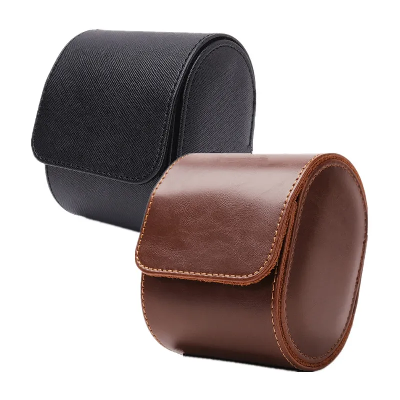 

Luxury Leather Watch Storage Box Travel Single Watch Case Watch Gift Box For Christmas Anniversary Birthday Wristwatch Packaging
