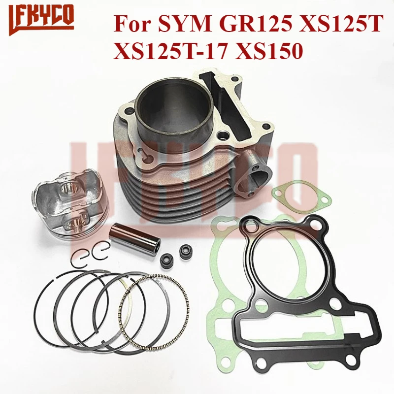 125CC 52.4mm Motorcycle Cylinder Kit Motor for SYM GR125 XS125T XS125T-17 XS150 Piston Gasket Ring Set Motorbike Engine Parts