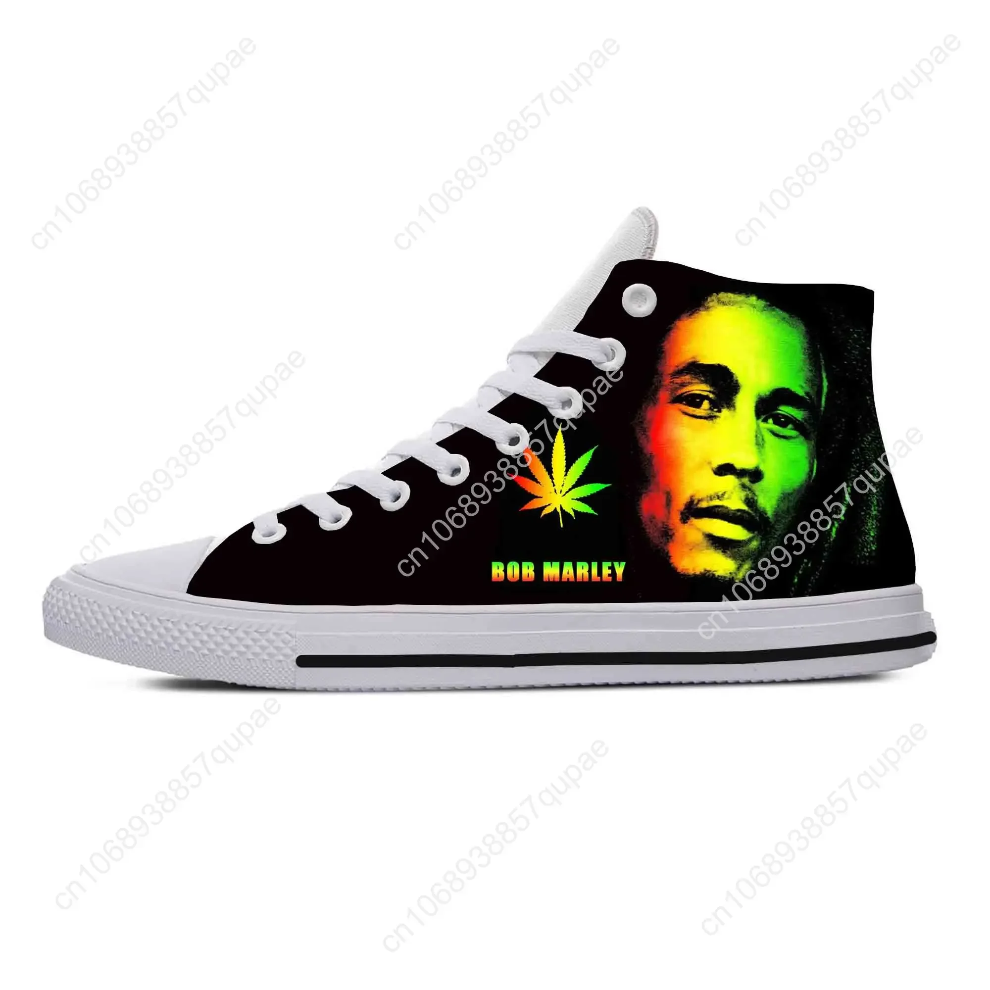 Legend Bob Marley Reggae Rasta Music Rock Fashion Casual Cloth Shoes High Top Comfortable Breathable 3D Print Men Women Sneakers 2