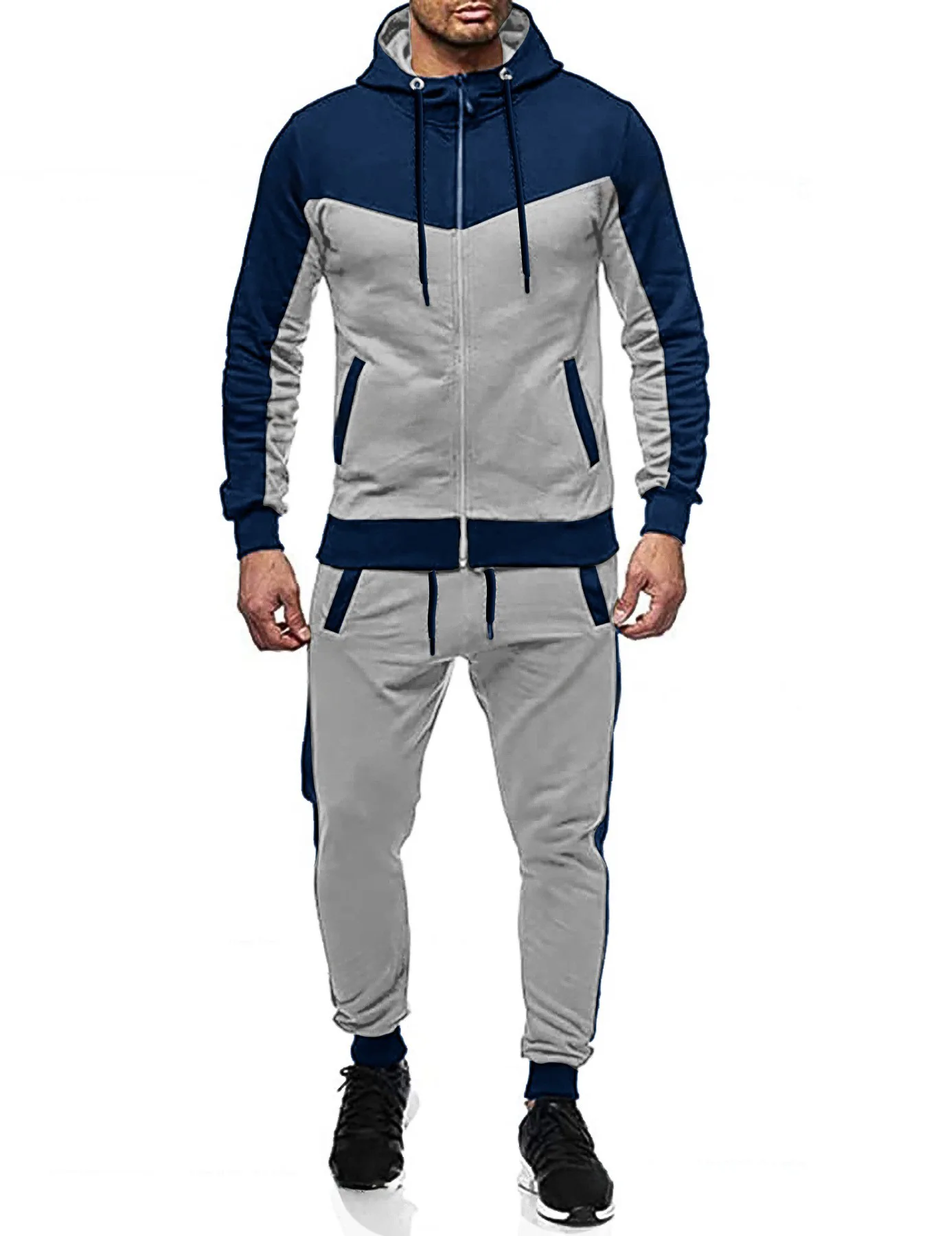 Herbst Winter Herren Urban Outdoor Zip-Up Hoodie Strick-Polyester Langarm-Sweatshirt Leicht Weich Locker Tägliches Gehen Fitness Streetwear – Detail 22