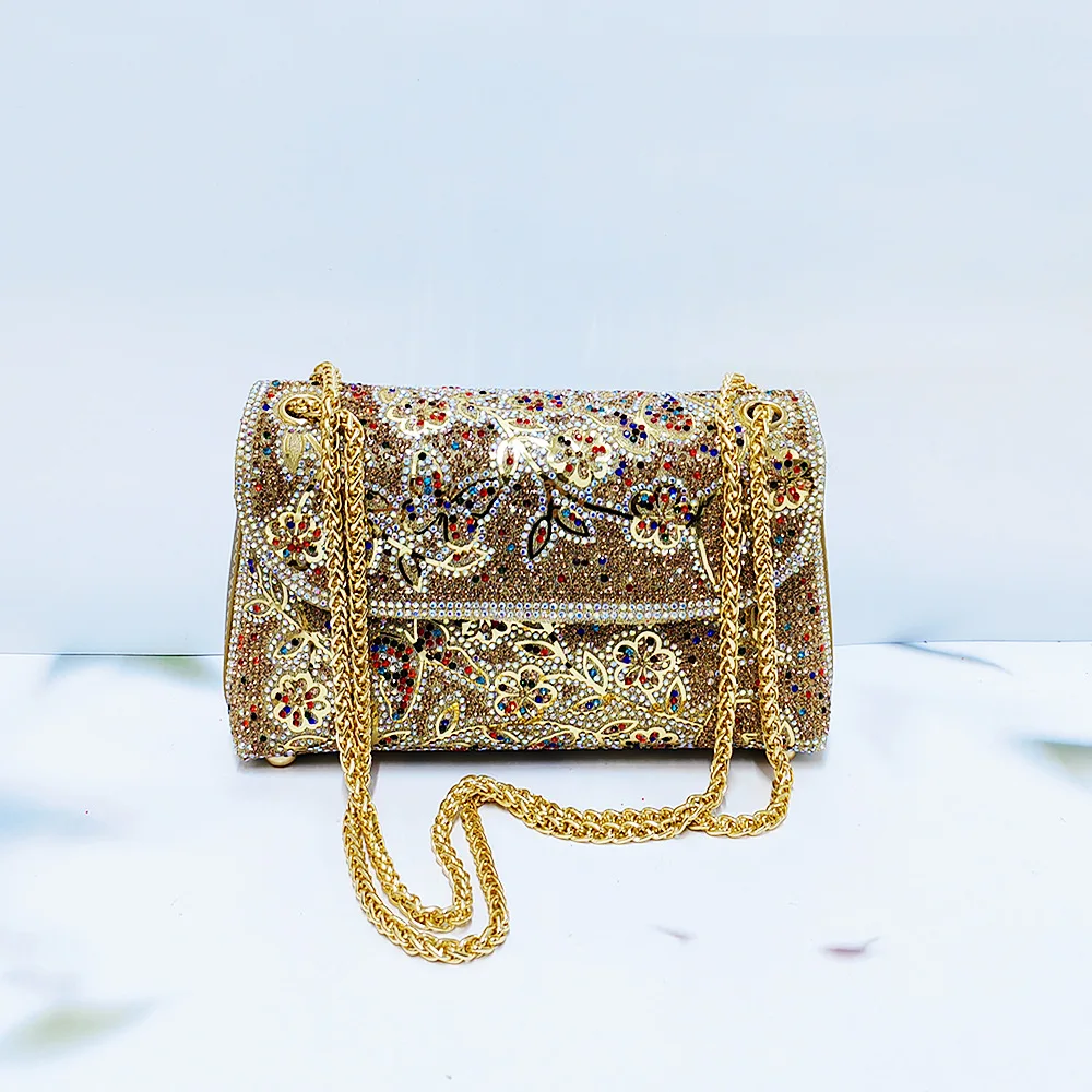 High-end Fashion Shoulder Bag Xiaoxiangfeng Diamond-encrusted Messenger Women's Rhinestone Dinner Bag Designer Luxury Bags Woman