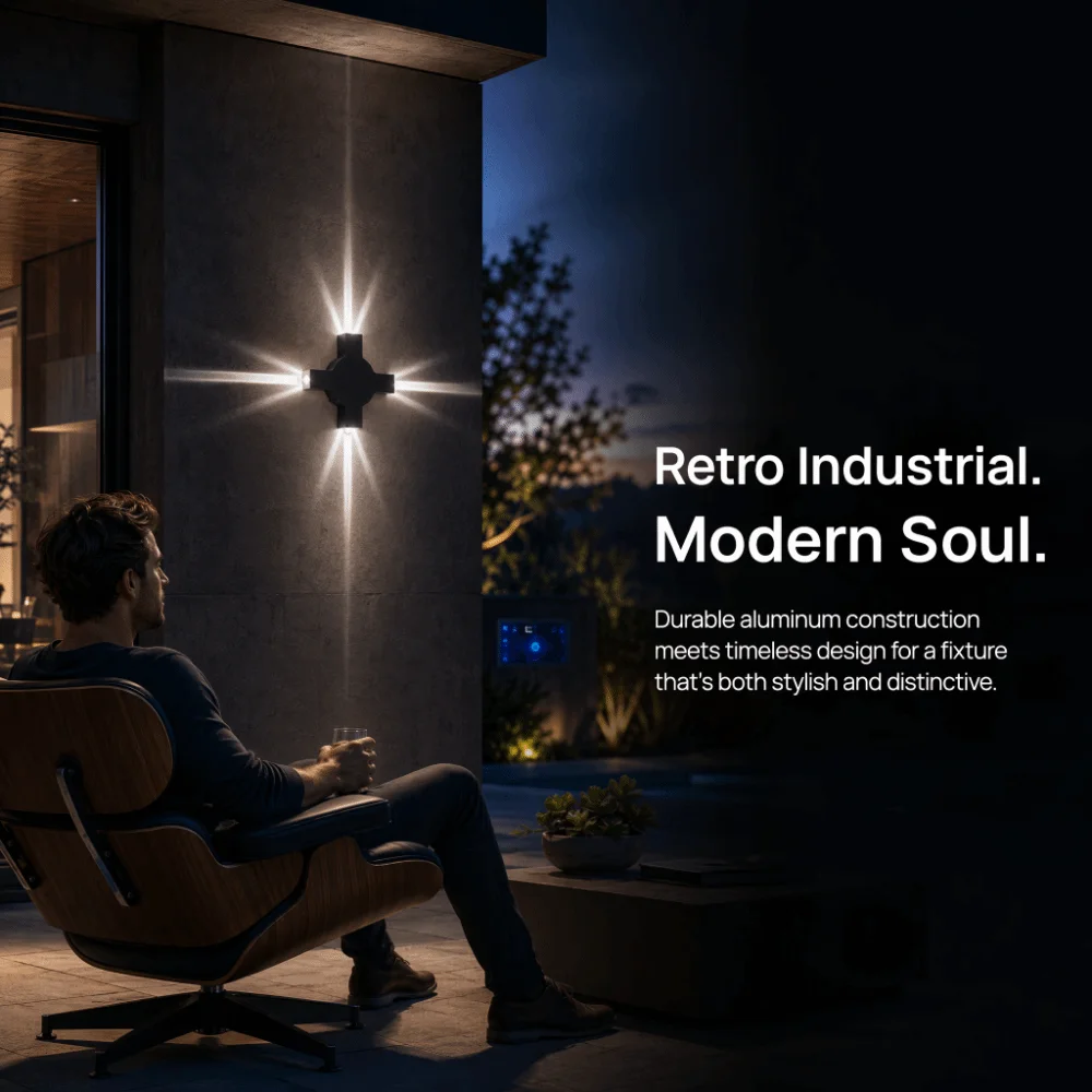 Modern Waterproof LED Wall Light 4W AC 85-265V Beam Line Wall Light White Light Aluminum Shell Wall Light Indoor/Outdoor