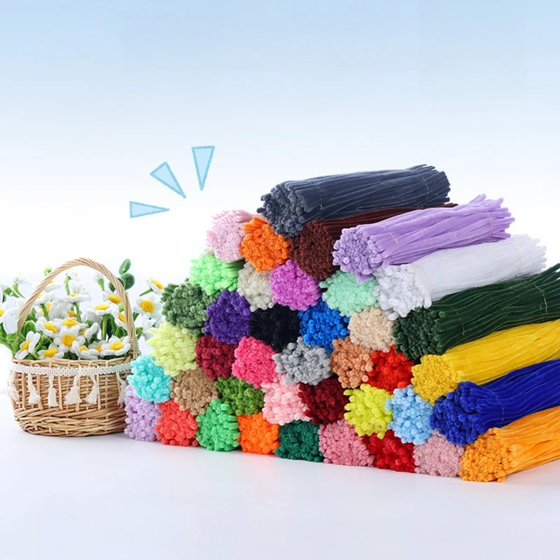 

100PCS DIY Chenille Stem Crafts Kit Creative Pipe Cleaners For Children Plush Sticks Twist Bars Arts And Crafts Hobby Supplies