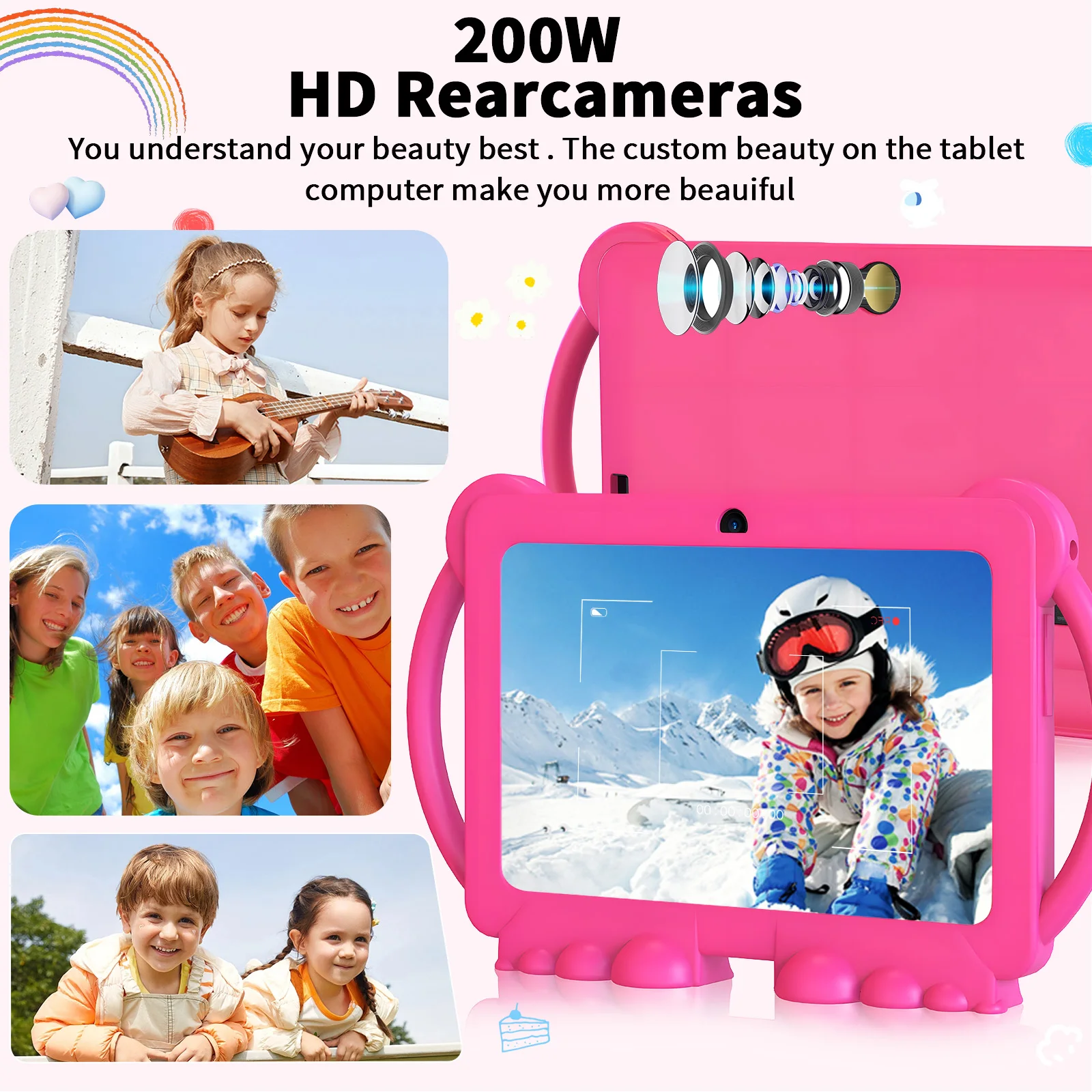 Relndoo 7 Inch Kid Tablet Android 13, 6GB(3+3 expanded) RAM 32GB ROM, WiFi, Dual Camera, IPS Screen, Kids Game Learning Tablets