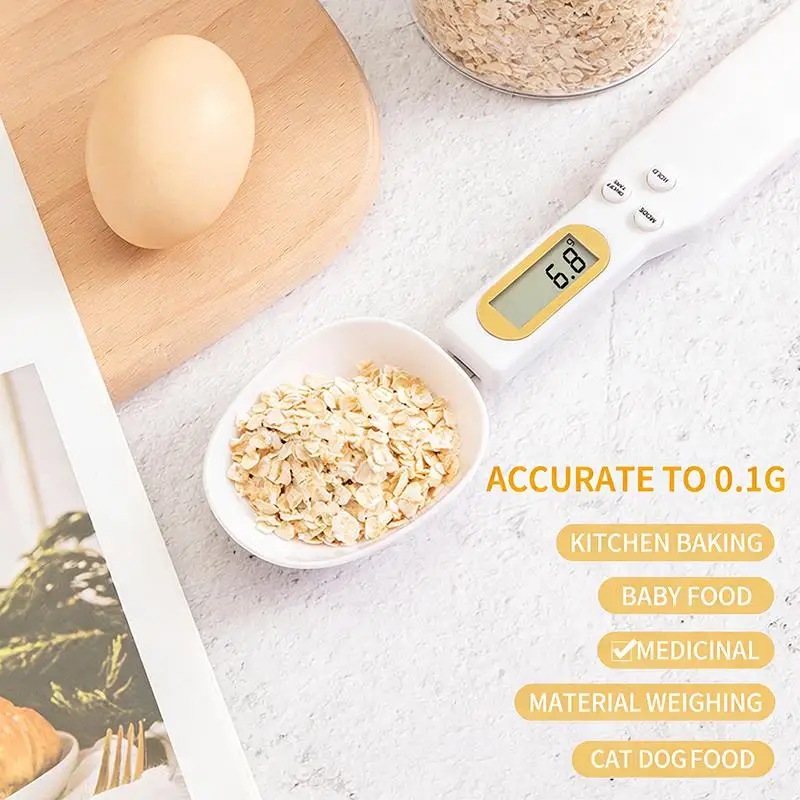 1pcs Kitchen Scale Electronic Measuring Spoon LCD Digital Measurement Adjustable Weighing Spoon Coffee Powder Scale Baking Scale