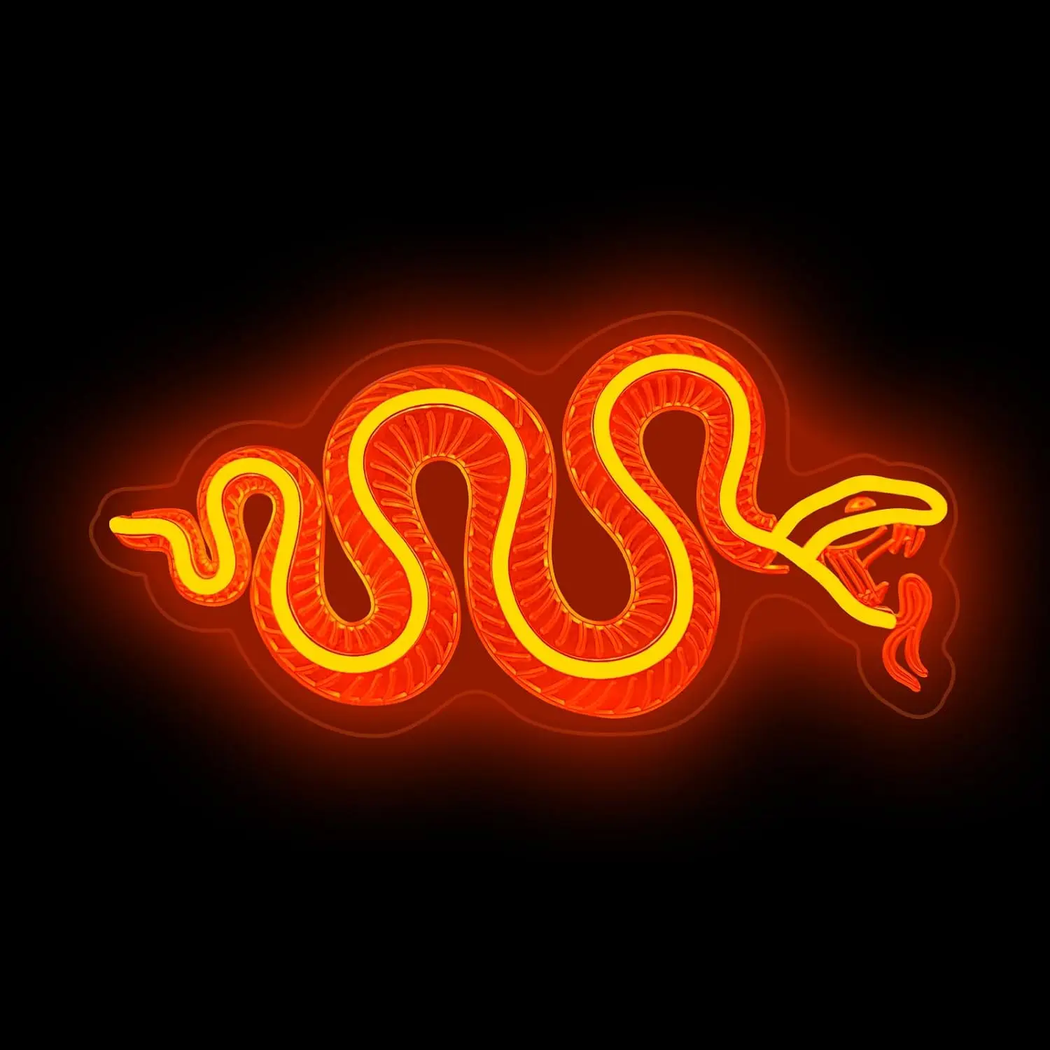Rattlesnake LED Neon Sign USB Powered Retro Tattoo Style Snake Neon Light Bar Pub Garage Game Room Gothic Western Vintage Decor