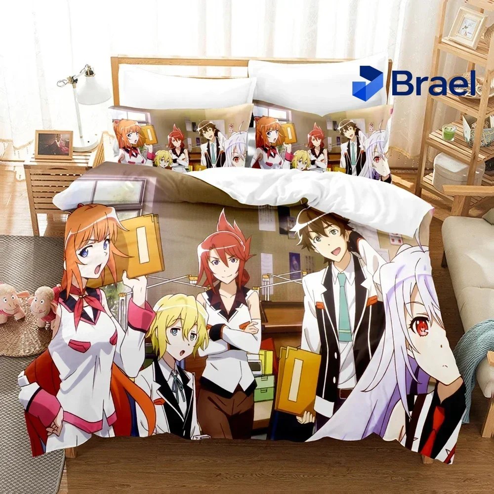 Exquisite Anime Plastic Memories Bedding Set,Duvet Cover Comforter Bed Set Quilt Cover Pillowcase,King Queen Twin Size Boys Girl