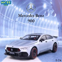 1:24 Mercedes Benz 900 Alloy Car Model Light Sound Diecast Car Toys For Boys Birthday Gift Kids Toys Car Collection E196