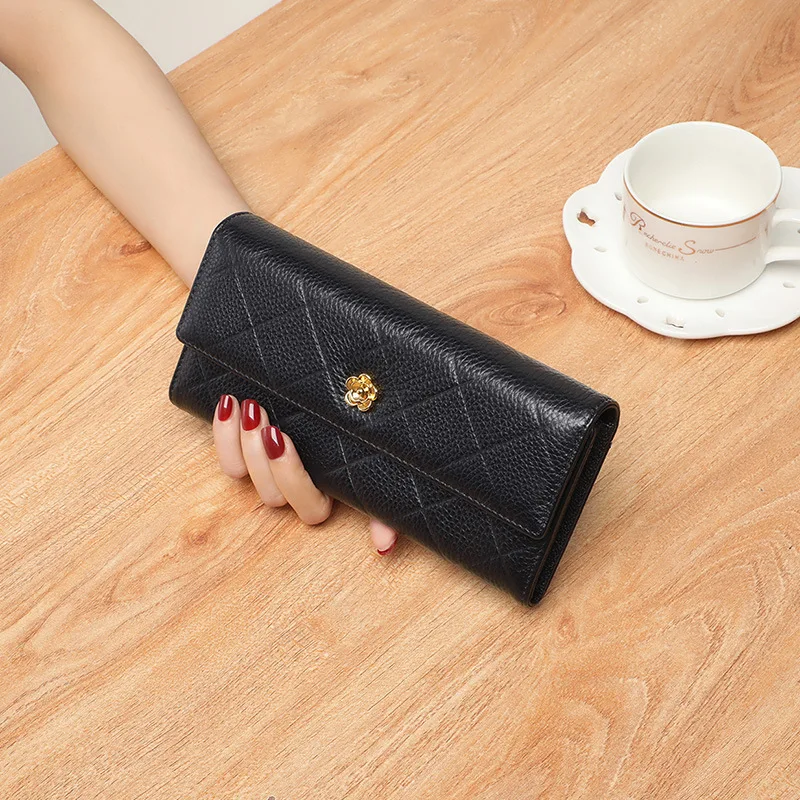

Длинный кожаный кошелек для женщин, новый ручной многофункциональный универсальный кошелек для монет, клатч для мобильного телефона, летний тренд с бриллиантами...