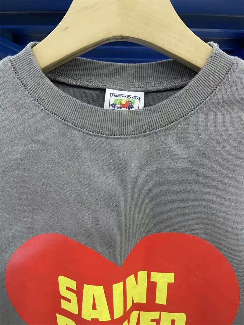 Washed Saint Michael POWRER Hoodies Men Women Oversized Destroy Sweatshirt