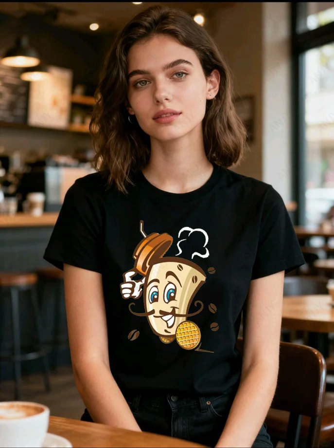 American Retro Cartoon Fun Personification Fruit Flavored Milk Box Fruity Milk Cotton T-shirt Suitable for Men and Women To Wear