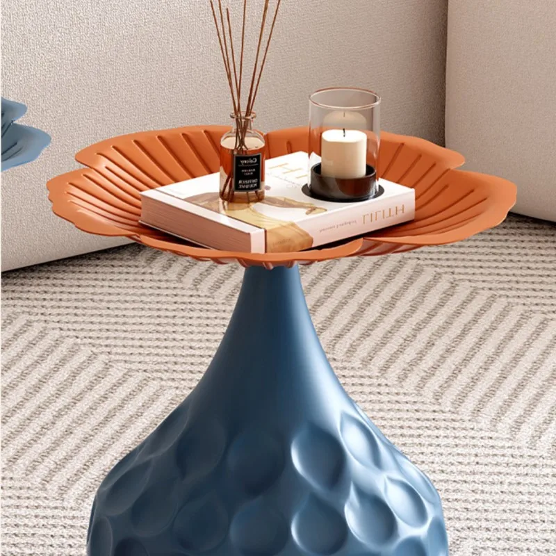 Joylive High-legged Fruit Plate Side Table For The Living Room Featuring A Simple Round Metal Ironwork Storage