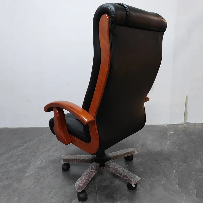 Kpop Leather Orange Office Chair Black Italian Modern Nordic Office Chair Luxury High Back Cadeiras De Escritorio Furniture