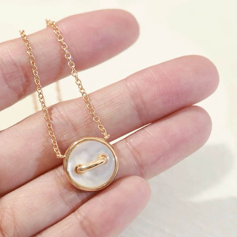 Brand Pure 925 Sterling Silver Jewelry For Women Button Design Necklace Heart Pendant Luck Clover Sakura Wedding Brooch Pendant