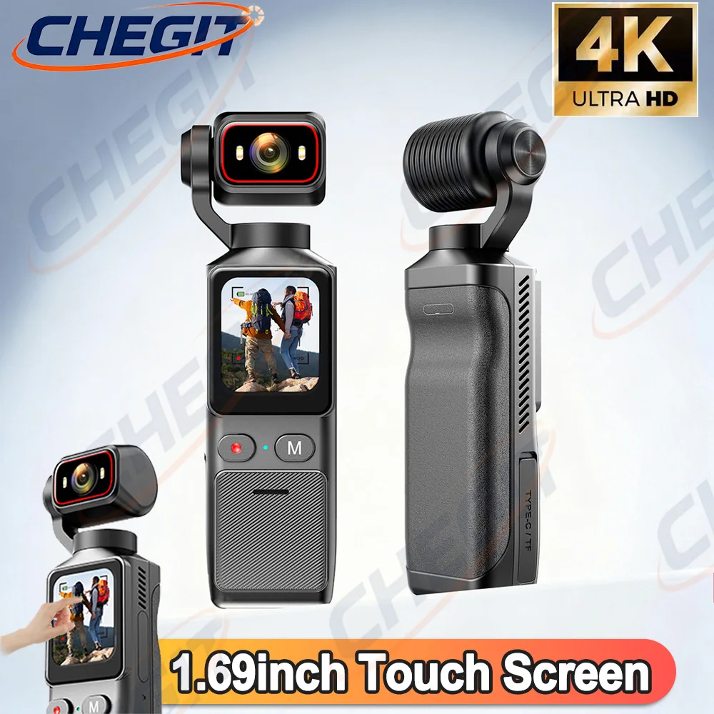 

New 4K 1080P Pocket camera Video recording MINI camera Handheld Action Camera With IPS Touch Screen , Rechargeable 2000mAh
