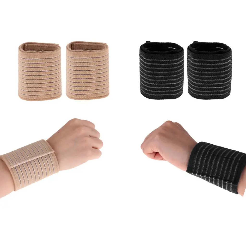 2 Pairs Hand Wristband Wrist Brace Compression , Adjustable & Wear-resisting