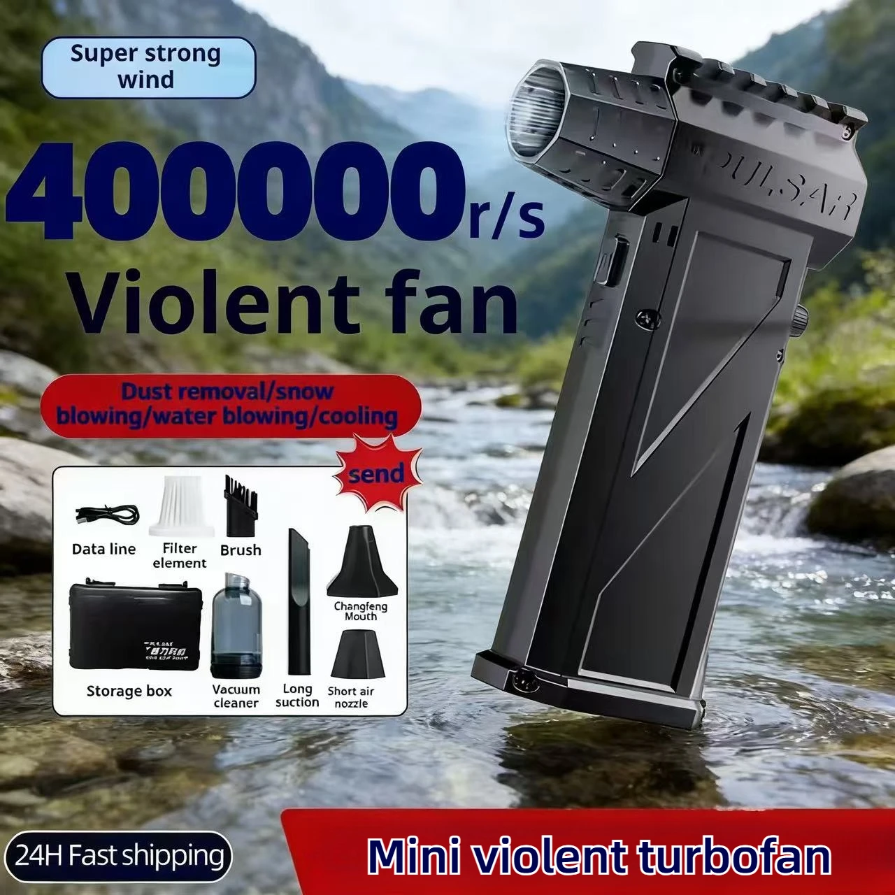 

400000 об/мин X3Pro турбореактивный вентилятор Мощный воздуходувка Бесщеточный двигатель Турбовентилятор Скорость ветра 52 м/с 8000 мАч Souffleur Air Puissant