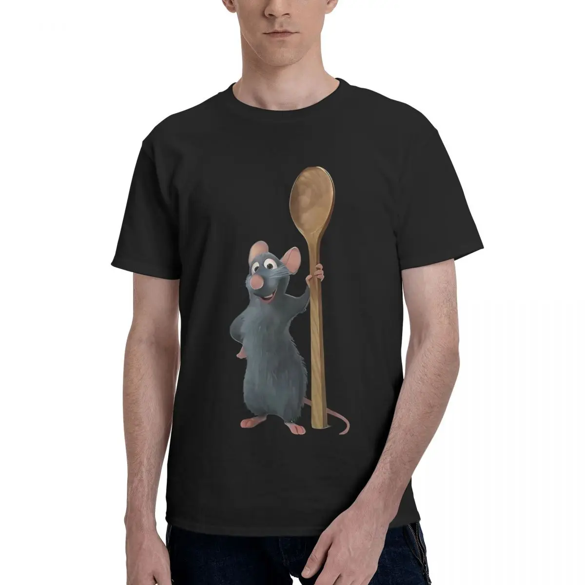 

Ratatouille Urban Style 100% Cotton Casual Breathable Confortable Kawaii Designer Clothes Men Men's Tops